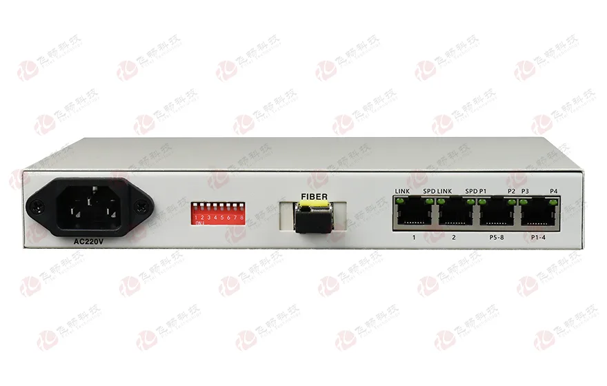 飞畅科技-桌面型8路电话+2路千兆以太网 电话光端机