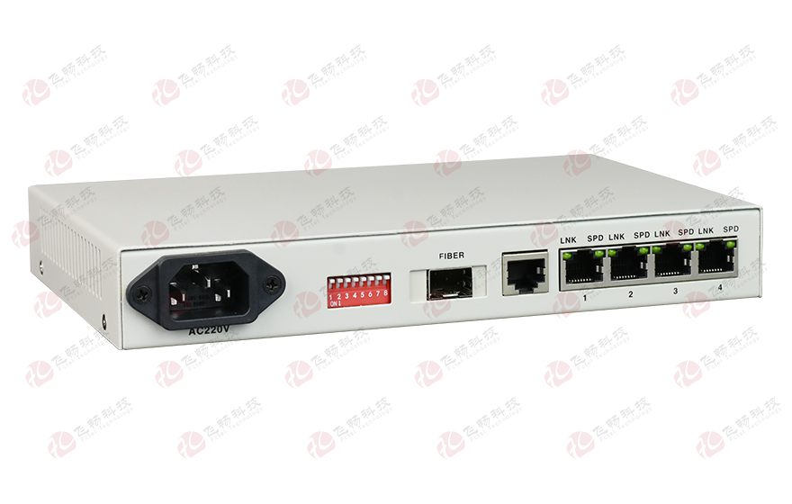 飞畅科技-普通型 4路百兆电 光纤收发器
