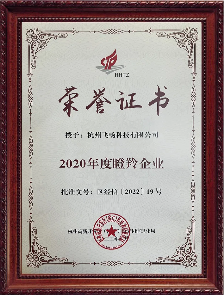 热烈庆祝杭州飞畅科技有限公司荣获2020年度瞪羚企业称号！相关技术图示