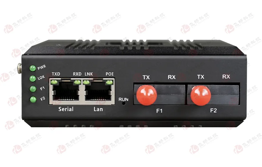 飞畅科技-工业轨式16路DI/DO/AI/AO开关量模拟量光纤自愈环网ModBus RTU&TCP采集器