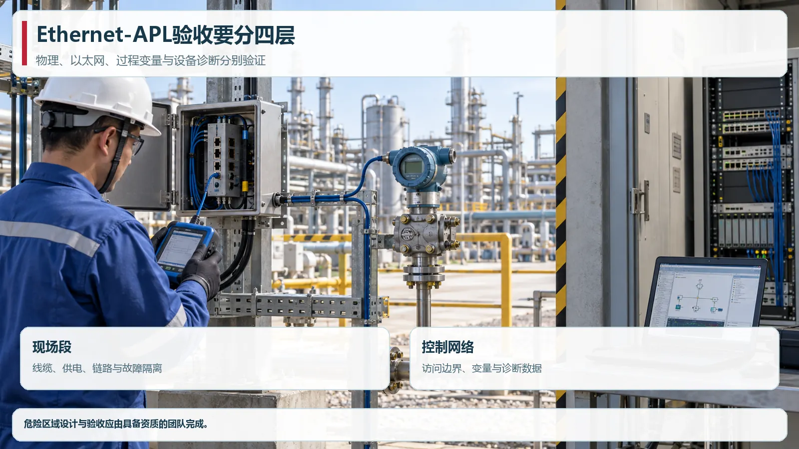 Ethernet-APL现场交换设备与两线制仪表调试验收示意