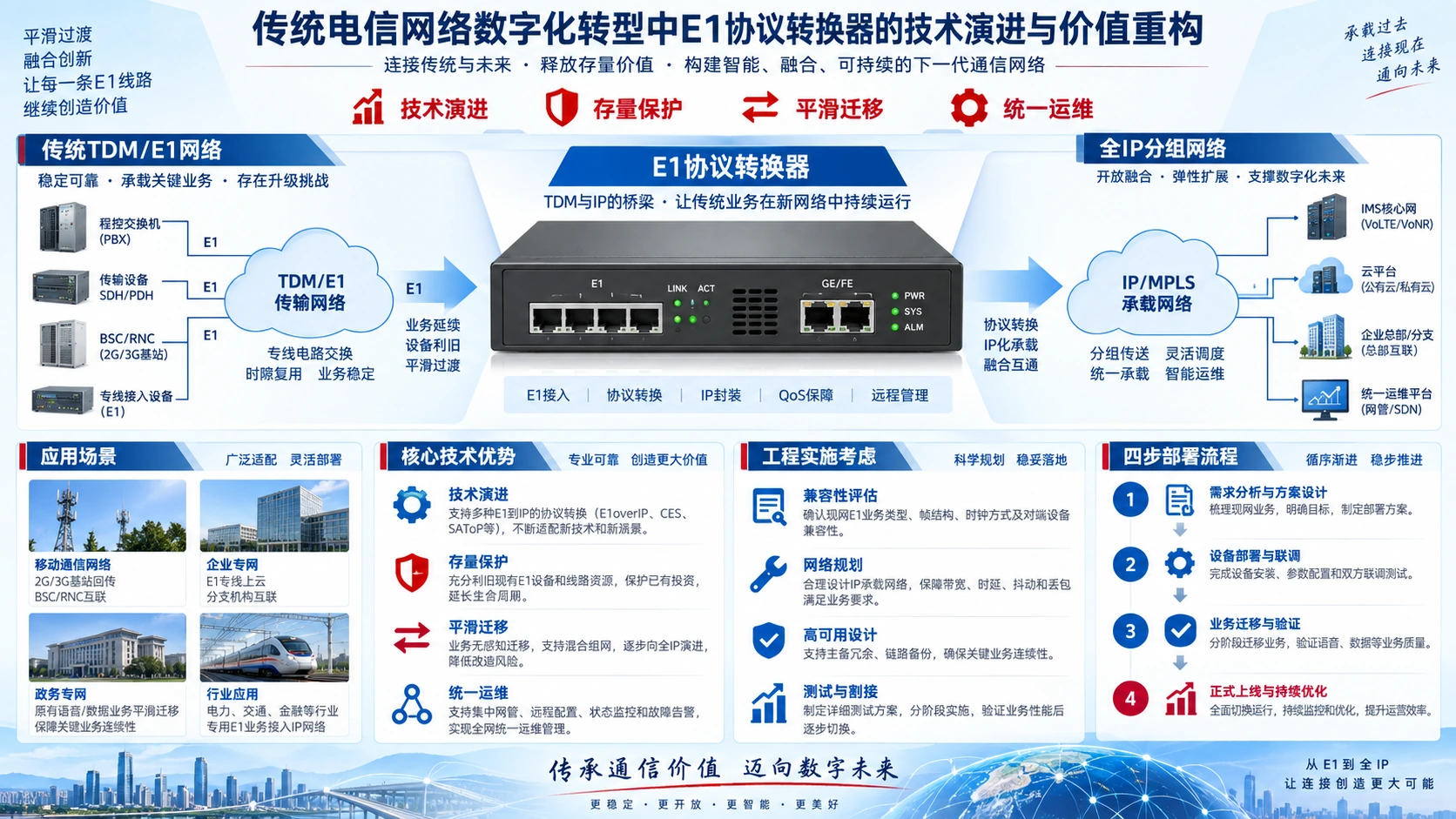 传统电信网络数字化转型中E1协议转换器的技术演进与价值重构